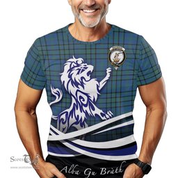 ScotsTee Shop Scottish Matheson Hunting Ancient Clan Crest Tartan T Shirt Alba Gu Brath Regal Lion Emblem