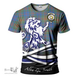 ScotsTee Shop Scottish Stewart of Appin Hunting Ancient Clan Crest Tartan T Shirt Alba Gu Brath Regal Lion Emblem