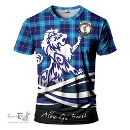 ScotsTee Shop Scottish McKerrell Clan Crest Tartan T Shirt Alba Gu Brath Regal Lion Emblem