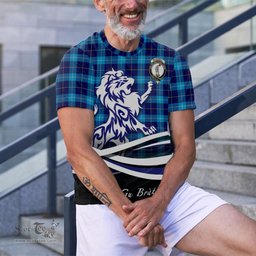 ScotsTee Shop Scottish McKerrell Clan Crest Tartan T Shirt Alba Gu Brath Regal Lion Emblem