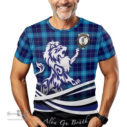 ScotsTee Shop Scottish McKerrell Clan Crest Tartan T Shirt Alba Gu Brath Regal Lion Emblem
