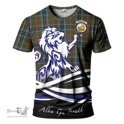 ScotsTee Shop Scottish MacTavish Hunting Clan Crest Tartan T Shirt Alba Gu Brath Regal Lion Emblem