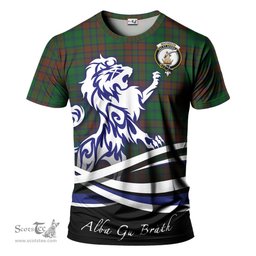 ScotsTee Shop Scottish Matheson Hunting Highland Clan Crest Tartan T Shirt Alba Gu Brath Regal Lion Emblem