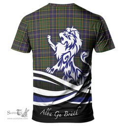 ScotsTee Shop Scottish MacMillan Hunting Modern Clan Crest Tartan T Shirt Alba Gu Brath Regal Lion Emblem