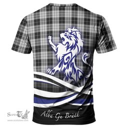 ScotsTee Shop Scottish MacLeod Black and White Clan Crest Tartan T Shirt Alba Gu Brath Regal Lion Emblem