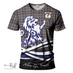 ScotsTee Shop Scottish Taylor Weathered Clan Crest Tartan T Shirt Alba Gu Brath Regal Lion Emblem