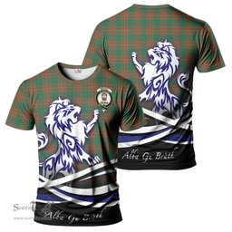 ScotsTee Shop Scottish Menzies Green Ancient Clan Crest Tartan T Shirt Alba Gu Brath Regal Lion Emblem