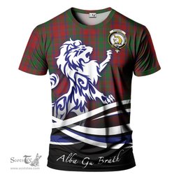 ScotsTee Shop Scottish Stewart of Appin Clan Crest Tartan T Shirt Alba Gu Brath Regal Lion Emblem