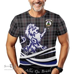 ScotsTee Shop Scottish Thompson Grey Clan Crest Tartan T Shirt Alba Gu Brath Regal Lion Emblem