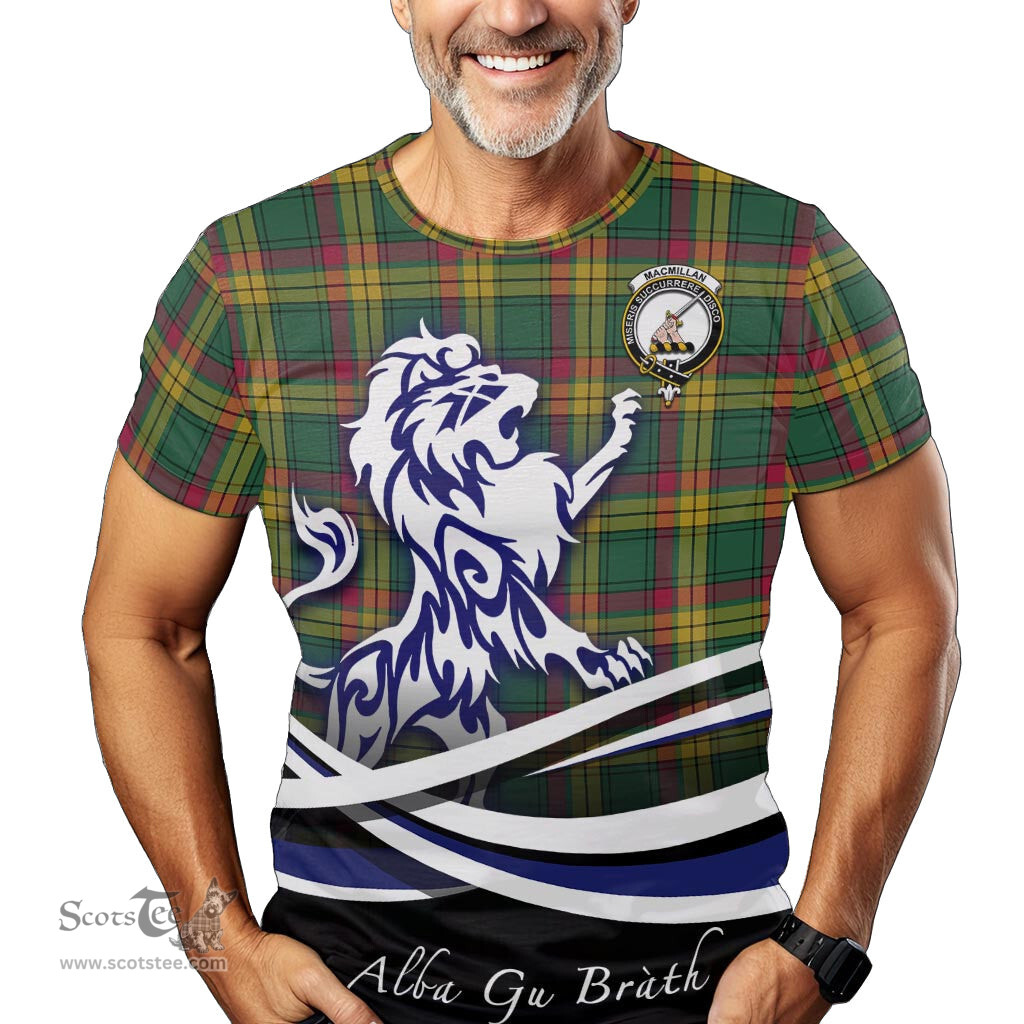 ScotsTee Shop Scottish MacMillan Old Ancient Clan Crest Tartan T Shirt Alba Gu Brath Regal Lion Emblem