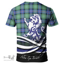 ScotsTee Shop Scottish Sutherland Ancient Clan Crest Tartan T Shirt Alba Gu Brath Regal Lion Emblem