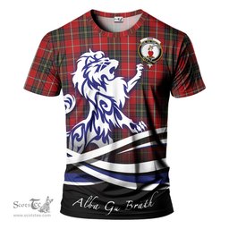 ScotsTee Shop Scottish Orr Clan Crest Tartan T Shirt Alba Gu Brath Regal Lion Emblem