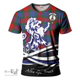ScotsTee Shop Scottish Mar Clan Crest Tartan T Shirt Alba Gu Brath Regal Lion Emblem
