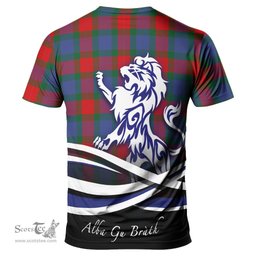 ScotsTee Shop Scottish Mar Clan Crest Tartan T Shirt Alba Gu Brath Regal Lion Emblem