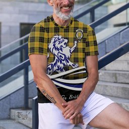ScotsTee Shop Scottish MacLeod of Lewis Ancient Clan Crest Tartan T Shirt Alba Gu Brath Regal Lion Emblem