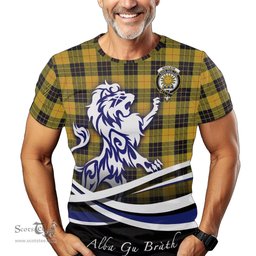 ScotsTee Shop Scottish MacLeod of Lewis Ancient Clan Crest Tartan T Shirt Alba Gu Brath Regal Lion Emblem