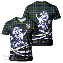 ScotsTee Shop Scottish MacNeil of Barra Modern Clan Crest Tartan T Shirt Alba Gu Brath Regal Lion Emblem