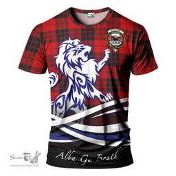 ScotsTee Shop Scottish MacLeod of Raasay Clan Crest Tartan T Shirt Alba Gu Brath Regal Lion Emblem
