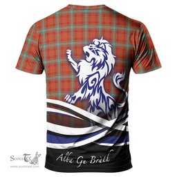 ScotsTee Shop Scottish Morrison Red Ancient Clan Crest Tartan T Shirt Alba Gu Brath Regal Lion Emblem
