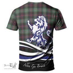 ScotsTee Shop Scottish Rollo Hunting Clan Crest Tartan T Shirt Alba Gu Brath Regal Lion Emblem
