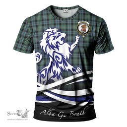 ScotsTee Shop Scottish Melville Clan Crest Tartan T Shirt Alba Gu Brath Regal Lion Emblem