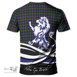 ScotsTee Shop Scottish Murray of Atholl Modern Clan Crest Tartan T Shirt Alba Gu Brath Regal Lion Emblem