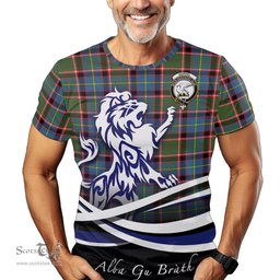ScotsTee Shop Scottish Norvel Clan Crest Tartan T Shirt Alba Gu Brath Regal Lion Emblem