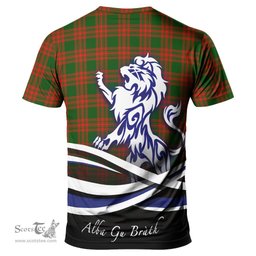 ScotsTee Shop Scottish Menzies Green Modern Clan Crest Tartan T Shirt Alba Gu Brath Regal Lion Emblem