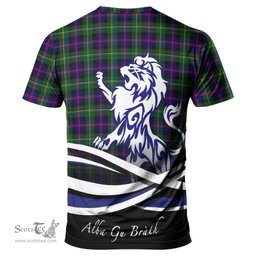 ScotsTee Shop Scottish Malcolm Clan Crest Tartan T Shirt Alba Gu Brath Regal Lion Emblem