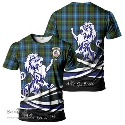 ScotsTee Shop Scottish MacNeil of Barra Clan Crest Tartan T Shirt Alba Gu Brath Regal Lion Emblem