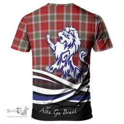 ScotsTee Shop Scottish MacLean of Duart Dress Red Clan Crest Tartan T Shirt Alba Gu Brath Regal Lion Emblem