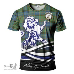 ScotsTee Shop Scottish MacMillan Hunting Ancient Clan Crest Tartan T Shirt Alba Gu Brath Regal Lion Emblem