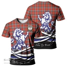 ScotsTee Shop Scottish Robertson Weathered Clan Crest Tartan T Shirt Alba Gu Brath Regal Lion Emblem