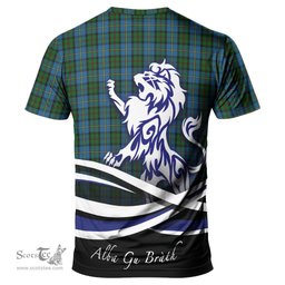 ScotsTee Shop Scottish MacLeod Green Clan Crest Tartan T Shirt Alba Gu Brath Regal Lion Emblem