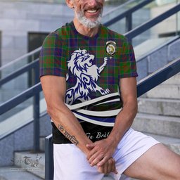 ScotsTee Shop Scottish Stewart of Appin Hunting Modern Clan Crest Tartan T Shirt Alba Gu Brath Regal Lion Emblem