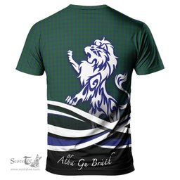 ScotsTee Shop Scottish Montgomery Clan Crest Tartan T Shirt Alba Gu Brath Regal Lion Emblem
