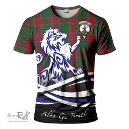 ScotsTee Shop Scottish MacPhail Blue Bands Clan Crest Tartan T Shirt Alba Gu Brath Regal Lion Emblem