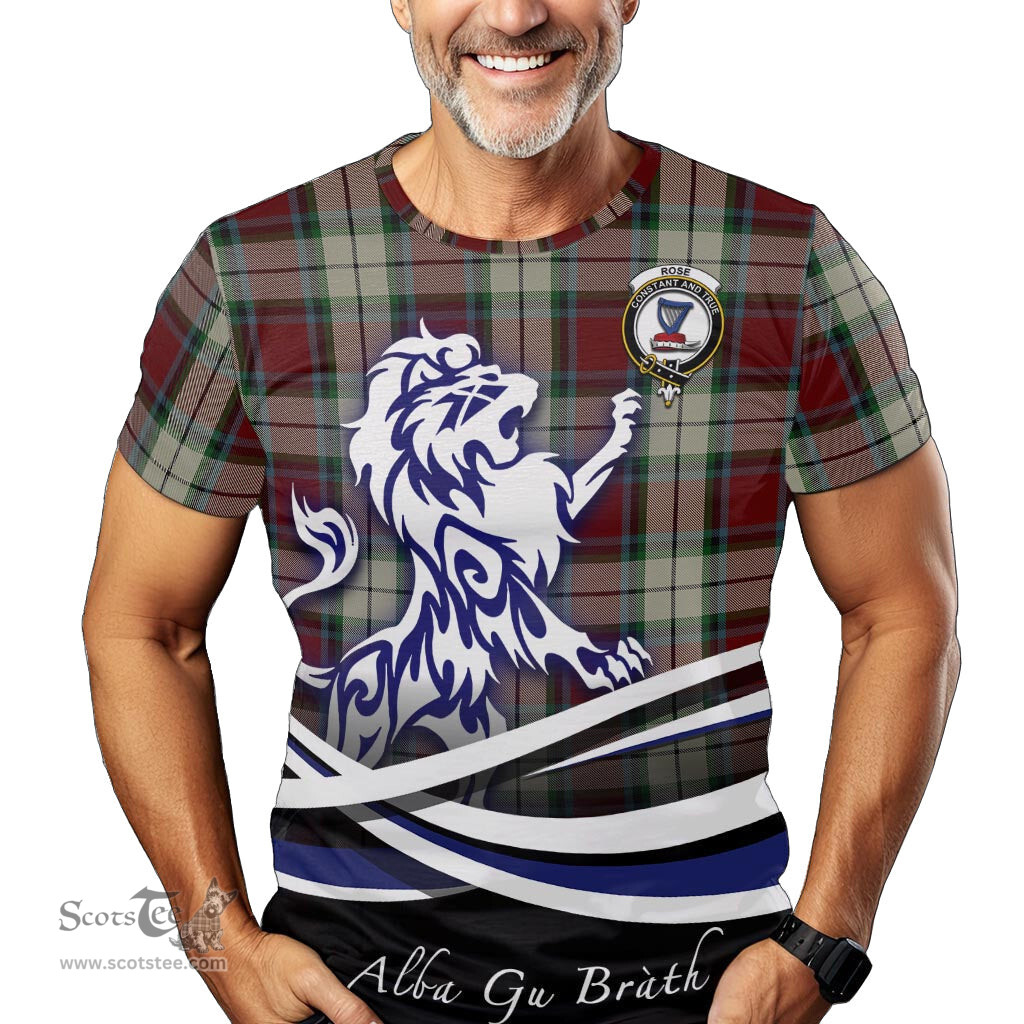 ScotsTee Shop Scottish Rose White Dress Clan Crest Tartan T Shirt Alba Gu Brath Regal Lion Emblem