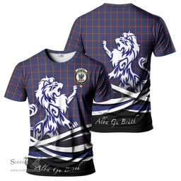 ScotsTee Shop Scottish MacLaine of Lochbuie Clan Crest Tartan T Shirt Alba Gu Brath Regal Lion Emblem