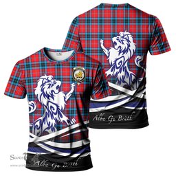 ScotsTee Shop Scottish MacTavish Modern Clan Crest Tartan T Shirt Alba Gu Brath Regal Lion Emblem