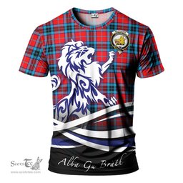ScotsTee Shop Scottish MacTavish Modern Clan Crest Tartan T Shirt Alba Gu Brath Regal Lion Emblem