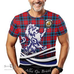 ScotsTee Shop Scottish MacTavish Modern Clan Crest Tartan T Shirt Alba Gu Brath Regal Lion Emblem