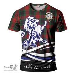 ScotsTee Shop Scottish Skene of Cromar Black Clan Crest Tartan T Shirt Alba Gu Brath Regal Lion Emblem