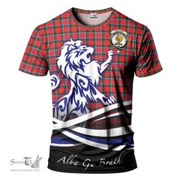 ScotsTee Shop Scottish Sinclair Modern Clan Crest Tartan T Shirt Alba Gu Brath Regal Lion Emblem