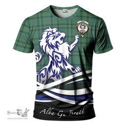 ScotsTee Shop Scottish Ross Hunting Ancient Clan Crest Tartan T Shirt Alba Gu Brath Regal Lion Emblem