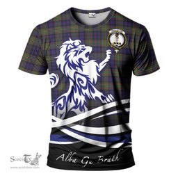 ScotsTee Shop Scottish MacLellan Clan Crest Tartan T Shirt Alba Gu Brath Regal Lion Emblem
