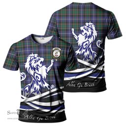 ScotsTee Shop Scottish MacRae Hunting Modern Clan Crest Tartan T Shirt Alba Gu Brath Regal Lion Emblem