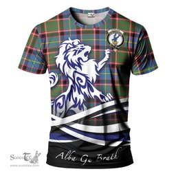 ScotsTee Shop Scottish Stirling Bannockburn Clan Crest Tartan T Shirt Alba Gu Brath Regal Lion Emblem