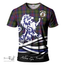 ScotsTee Shop Scottish MacLennan Clan Crest Tartan T Shirt Alba Gu Brath Regal Lion Emblem