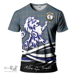 ScotsTee Shop Scottish McKerrell of Hillhouse Dress Clan Crest Tartan T Shirt Alba Gu Brath Regal Lion Emblem